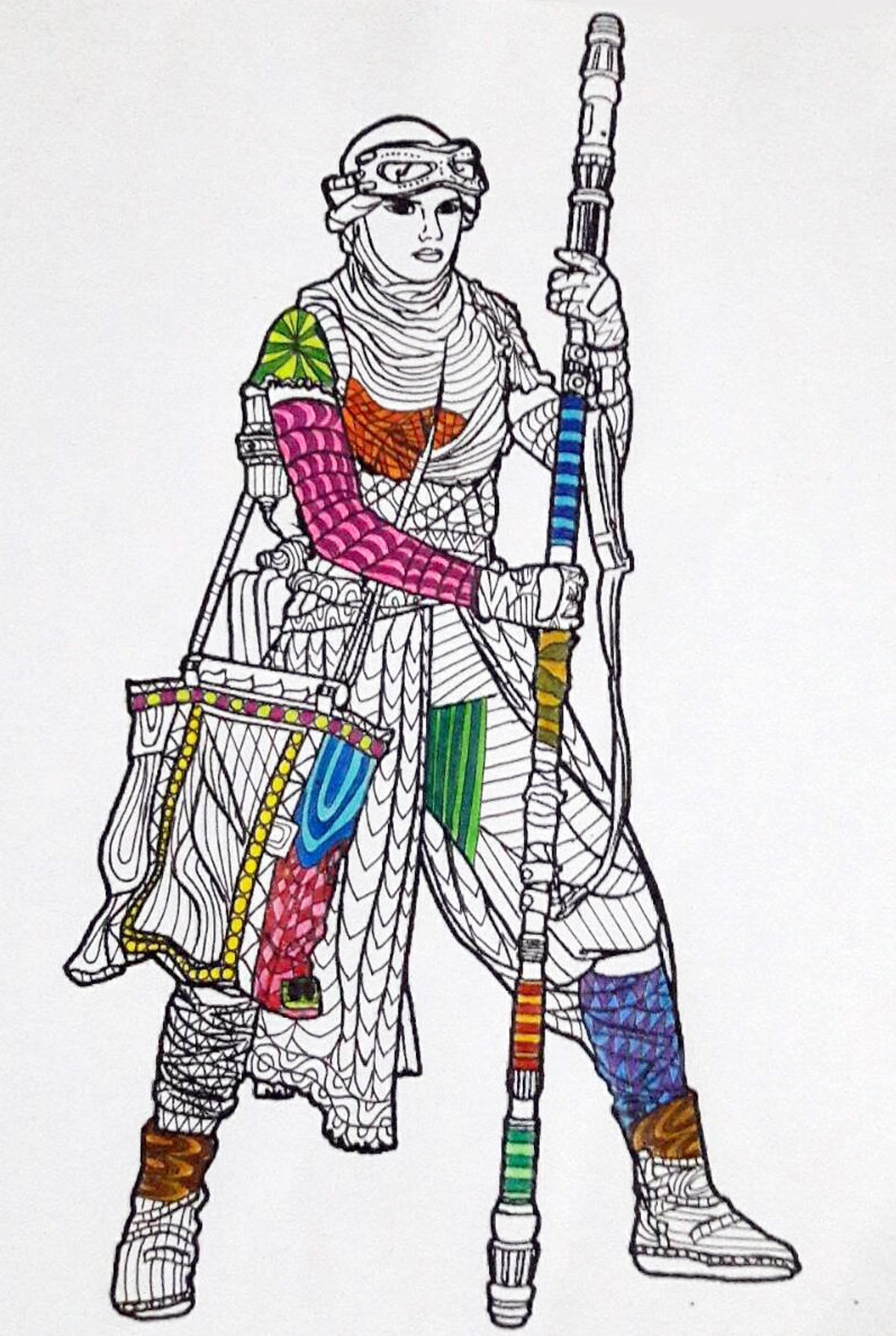 Rey Star Wars Coloring Page Star Wars Coloring pages Adult | Etsy