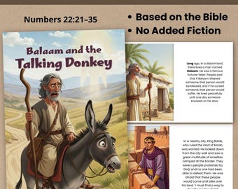 Historia bíblica de Balaam y el burro parlante (imprimible en PDF y JPEG)