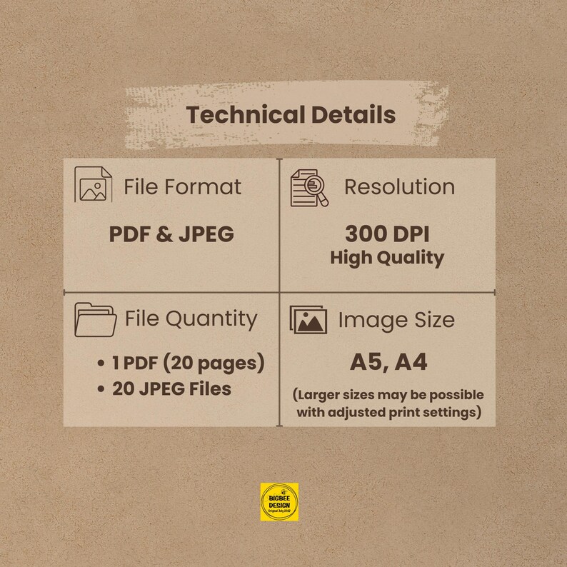 printable Bible storybook details, PDF and JPEG files, 20 pages, A4 and A5 size, high quality 300 DPI digital download