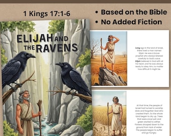Elijah Ravens Bible Story Printable, PDF & JPEG