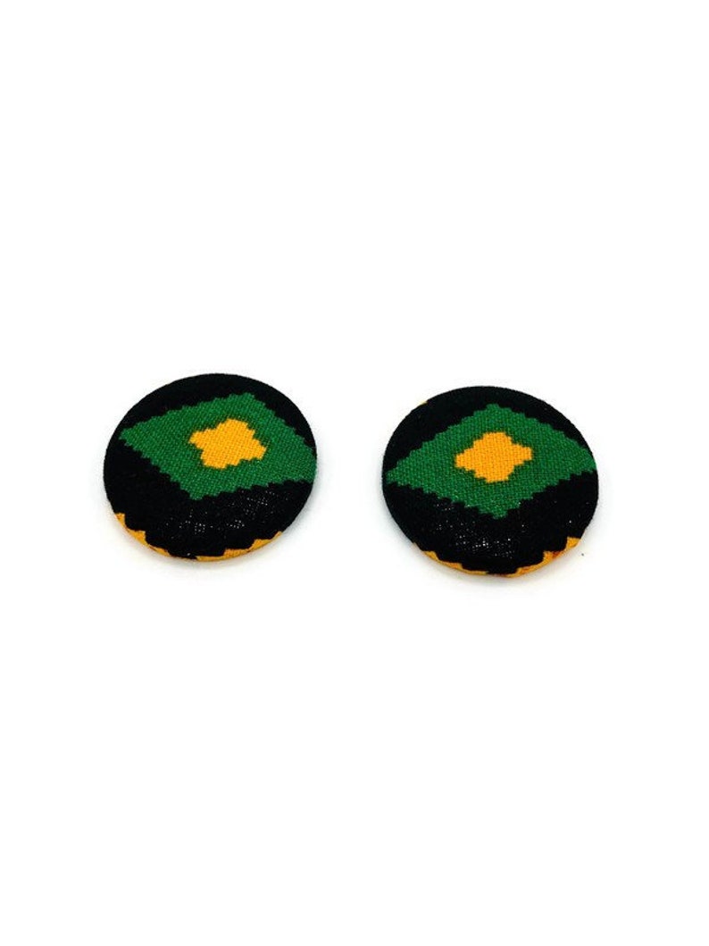 fabric earrings Fabric button earrings African fabric earrings button earrings African print earrings stud earrings