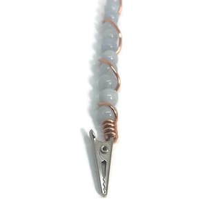 Aquamarine Beaded Card Grabber Keychain: Luxury ATM Clip