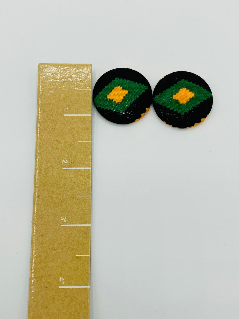 fabric earrings Fabric button earrings African fabric earrings button earrings African print earrings stud earrings