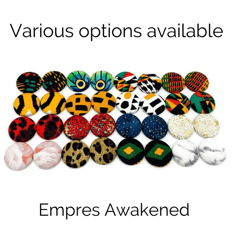 fabric earrings Fabric button earrings African fabric earrings button earrings African print earrings stud earrings