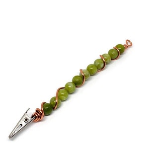 Jade Beaded ATM Clip Keychain: Card Grabber