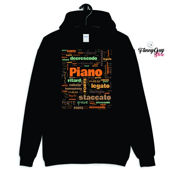 Pianist Hoodie | Pianist Gift | Gift Piano Player | Piano Player Hoodie | Musician Hoodie | Terminology Hoodie | Common Terms | Piano Terms