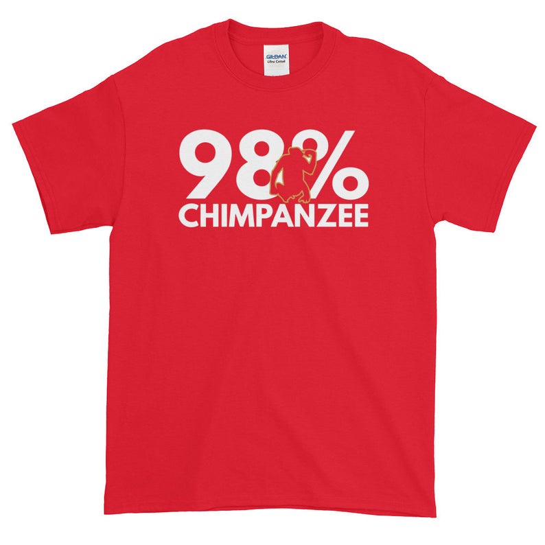 Chimpanzee T-shirt Gift For Him Funny T-shirt 98 Percent Chimpanzee image 3