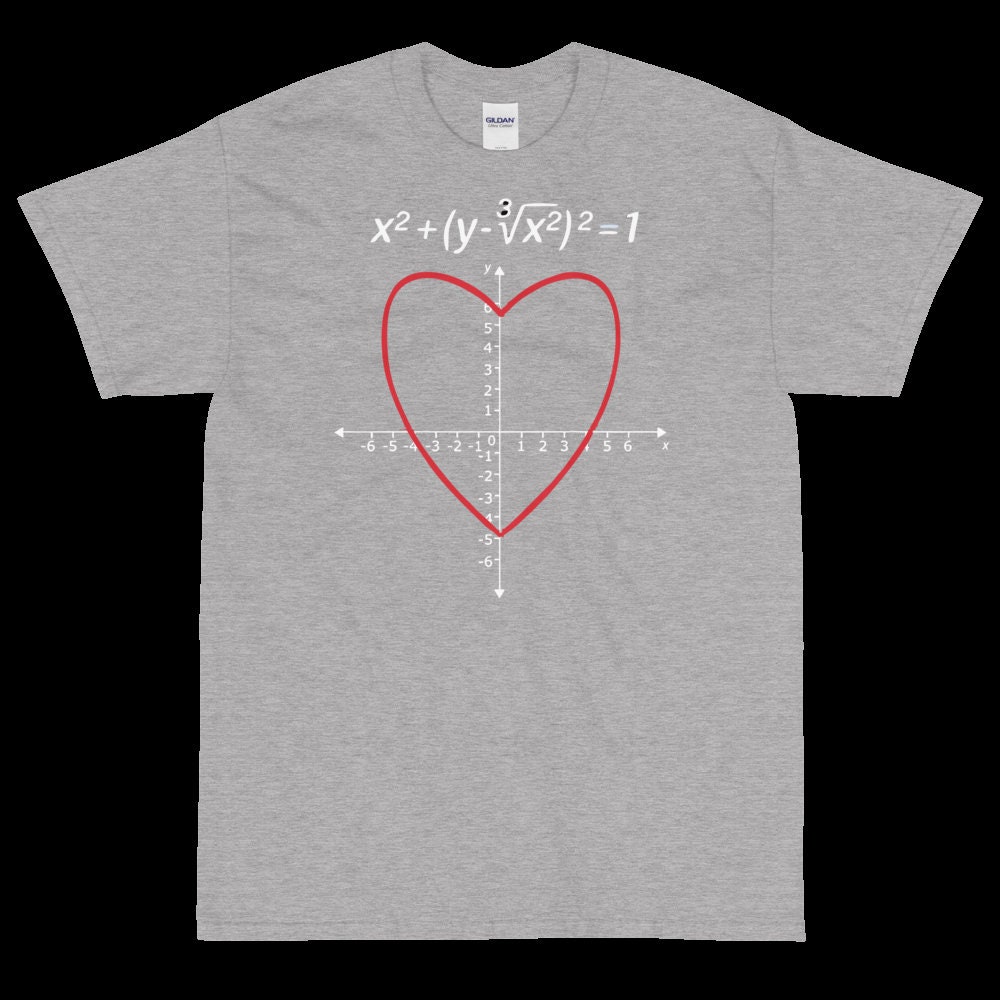 Camiseta Math Graph Camiseta Heart Graph Camiseta Love Etsy Espana