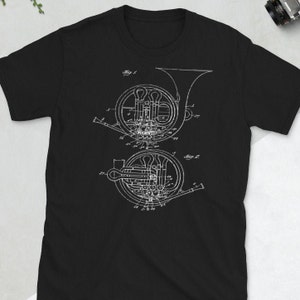 French Horn Patent Graphics T shirt | French Horn Player | French Horn T shirt | French Horn Gift | French Horn Tee | French Horn Invention