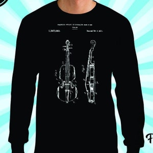 Violin Patent Long Sleeve Shirt | Violin Player Tee | Tee Violin Player | Violin Shirt | Gift For Musician | Violin Graphic Tee