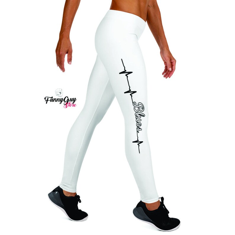 Blues Lovers Jogging Leggings Heartbeat Leggings Blues Pants Gift For Her Blues Music Leggings Yoga Pants Fitness Leggings