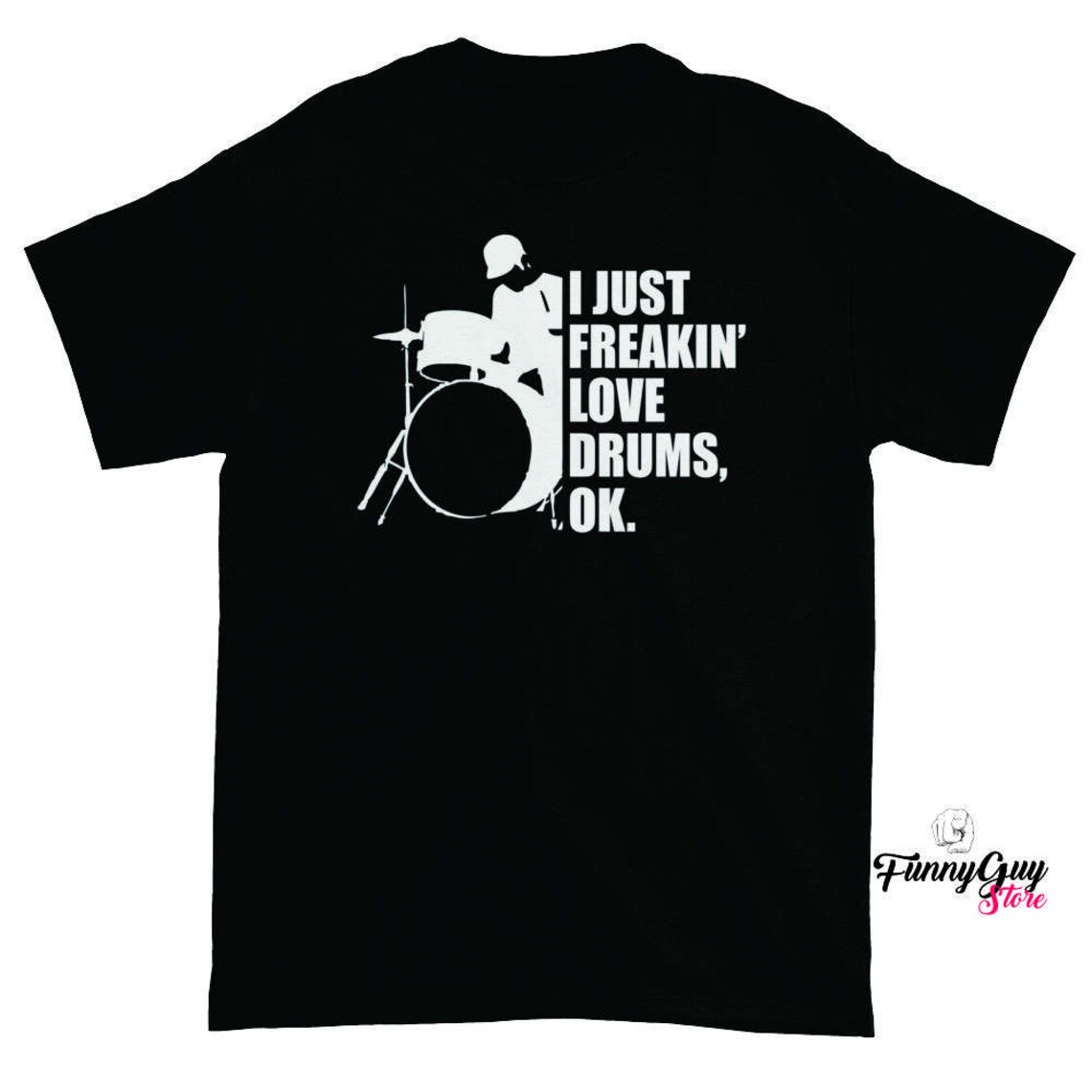 T-Shirt Batterista Drums Music Band - Maglia Funky Cool Uomo/Donna Tutte Le Taglie