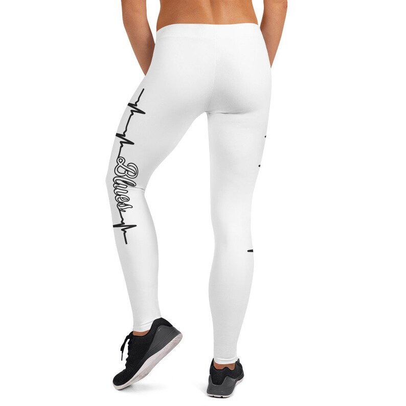 Blues Lovers Jogging Leggings Heartbeat Leggings Blues Pants Gift For Her Blues Music Leggings Yoga Pants Fitness Leggings