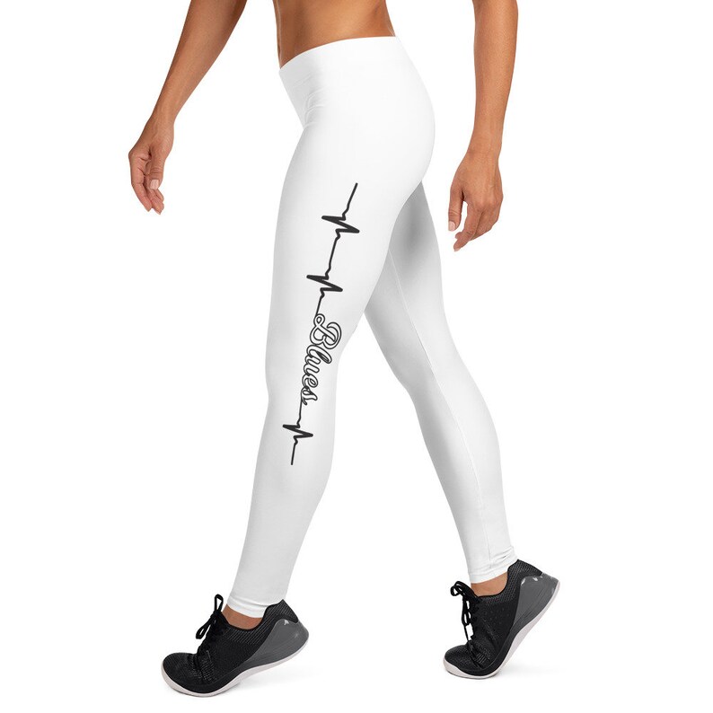 Blues Lovers Jogging Leggings Heartbeat Leggings Blues Pants Gift For Her Blues Music Leggings Yoga Pants Fitness Leggings