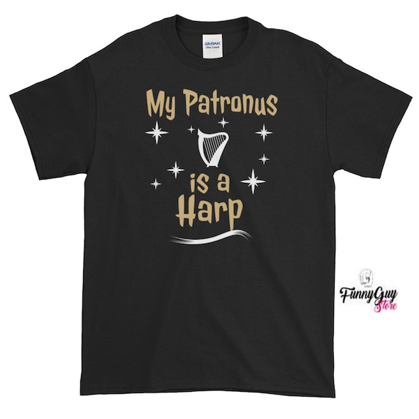 T-shirt harpe - Mon patronus est une harpe - Cadeau pour harpiste - Cadeau harpe - T-shirt harpe - T-shirts harpe - T-shirt harpiste - T-shirt amateur de harpe