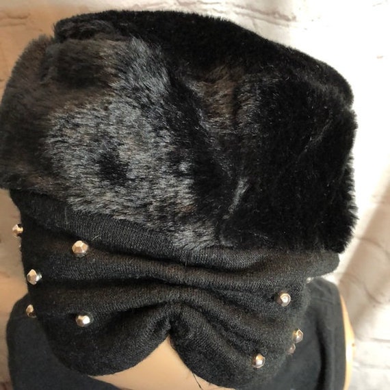 Vintage 1950s United Hatters Faux Fur Turban Hat - image 5