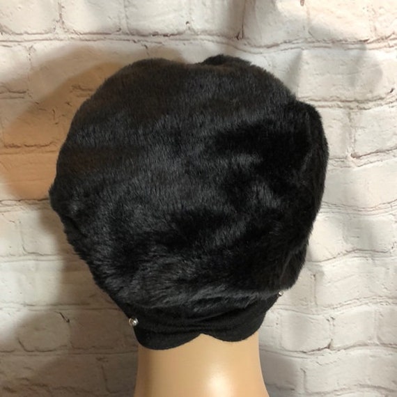 Vintage 1950s United Hatters Faux Fur Turban Hat - image 6