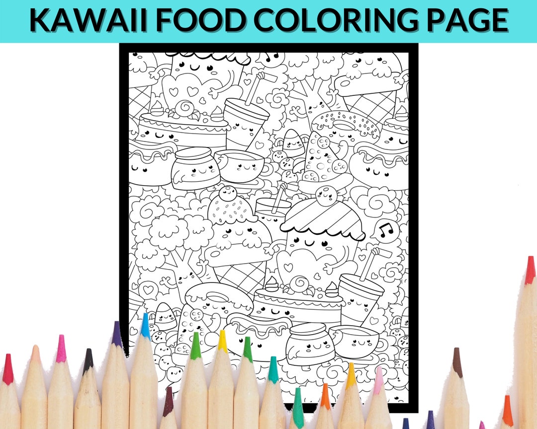 10 Kawaii Food Doodle Coloring Pages to Enjoy