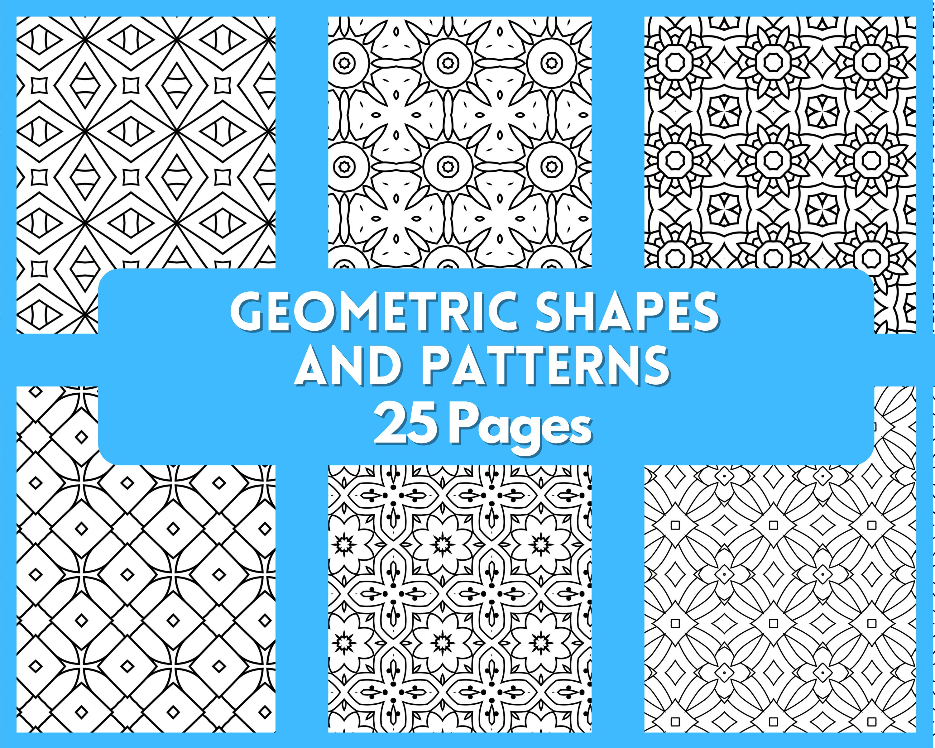 Tessellation Geometric Shapes And Patterns Adult Coloring | Etsy