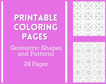 Pattern Form Coloring Book 2: Geometric Shapes And Patterns, Digital Download PDF, 8.5x11 in, Printable Coloring Book, 24 Pages