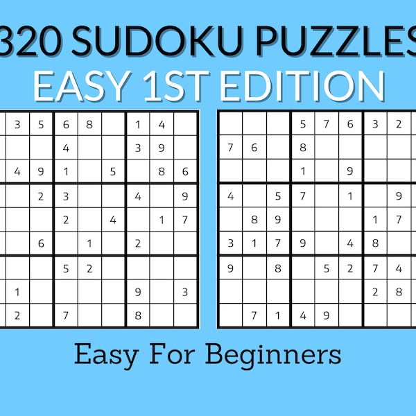 320 Easy Sudoku Puzzle Book For Beginners Printable PDF