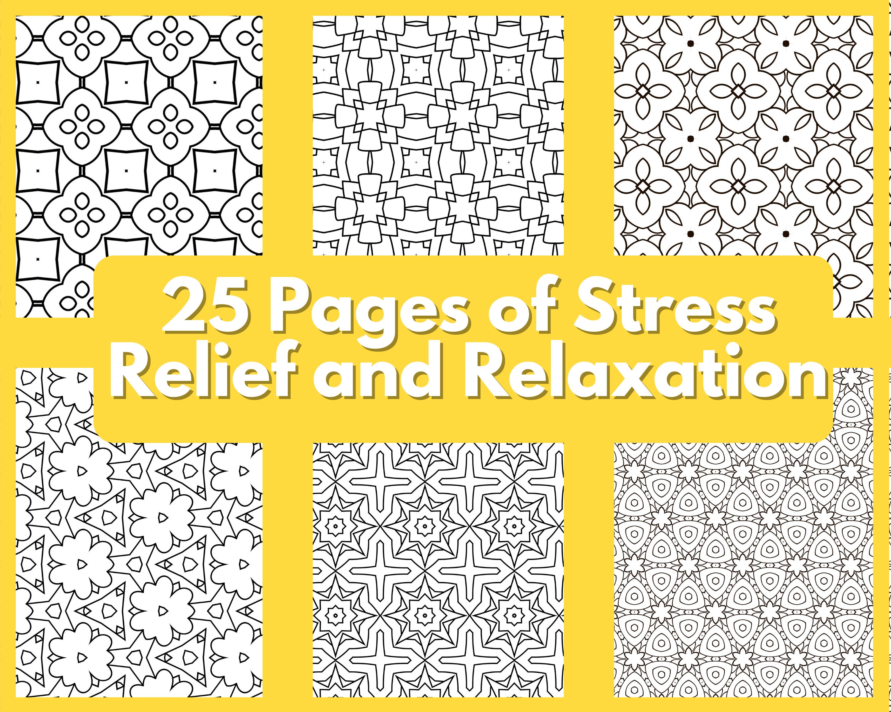 Geometric Tessellation Shapes And Patterns Adult Coloring | Etsy