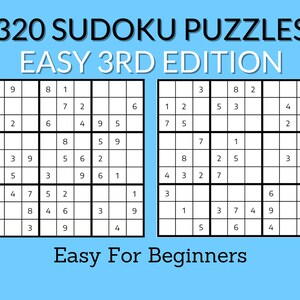 320 easy sudoku puzzle book for beginners printable pdf etsy ireland