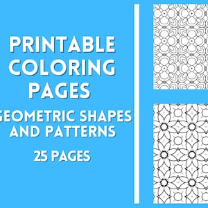 Tessellation Geometriska Former Och Mönster, Målarbilder För Vuxna, 25 Utskrivbara Målarbilder - Bok 6