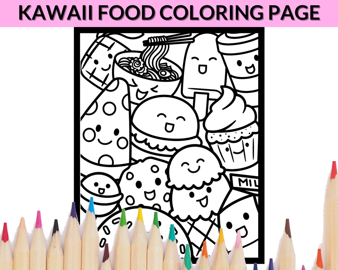 10 Kawaii Food Doodle Coloring Pages to Enjoy