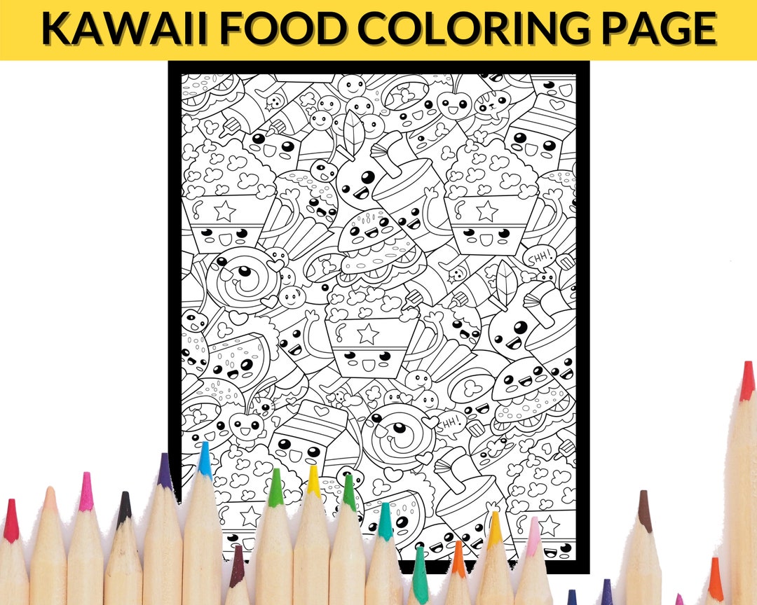 10 Kawaii Food Doodle Coloring Pages to Enjoy