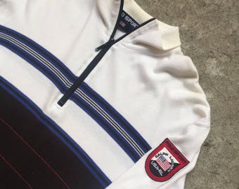 Vintage 90s Polo sport by ralph lauren USA-RL patch half zip long sleeve Size L/M stadium snow beach hi tech 1992 1993
