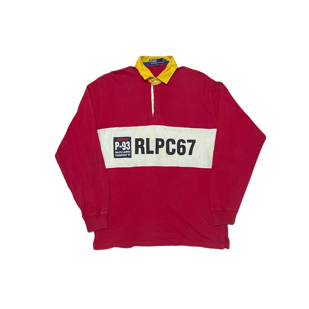 Vintage Polo Ralph Lauren P-93 Rlpc97 Rugby Shirt Long Sleeve Polo