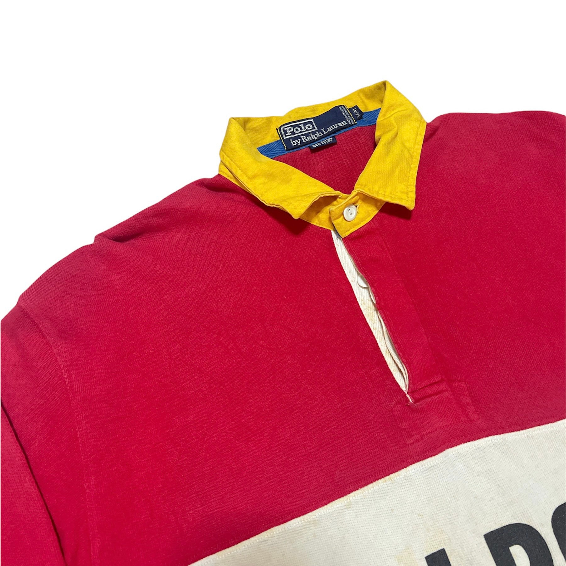 VTG Polo Ralph Lauren 1992 Stadium Plates Rugby Shirt sz L