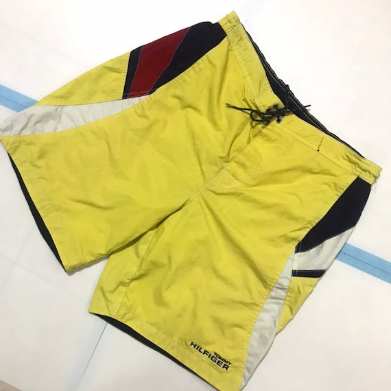 yellow tommy hilfiger swim trunks