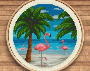 Nature: Sand Beach 4 #032 - Sunny Cloud Studio - modern counted cross stitch pattern - instant download PDF