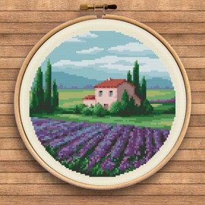 Nature: Provence Lavender #044 - Sunny Cloud Studio - modern counted cross stitch pattern - instant download PDF