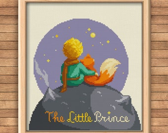The Little Prince and The Fox #041 - Sunny Cloud Studio - modern counted cross stitch pattern - instant download PDF