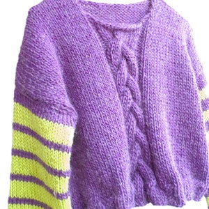 Réalisé sur commande, pull violet prune en mohair, pull chaud tricoté à la main, cadeau pour elle, cadeau femme image 1