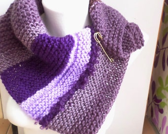 Purple Wool Neckwarmer Tube Scarf Woman Gift Christmas Gift