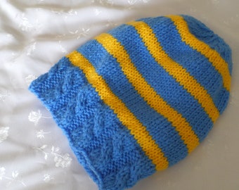 Ukraine Support, Ukie Style, Bonnet unisexe en laine tricotée à la main, Chapeau Boho Classic Slouchy Beanie, Cadeau Femme, Cadeau Homme