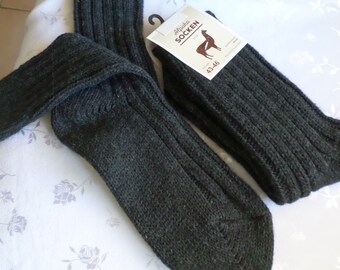 Chaussettes noires Alpaka laine péruvienne taille 43-46