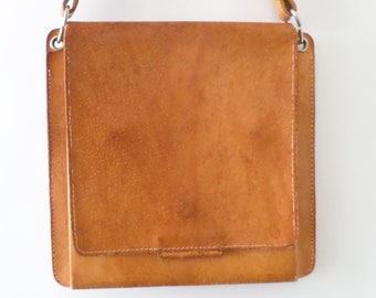Vintage Echtleder Handtasche, Unisex Leder Handtasche