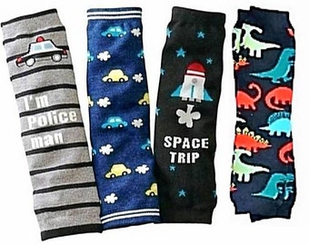 Leg Warmers Toddler Toddler Socks - Im Police Man  / Cars / Space Trip / Dinosaurs - Leg Warmers
