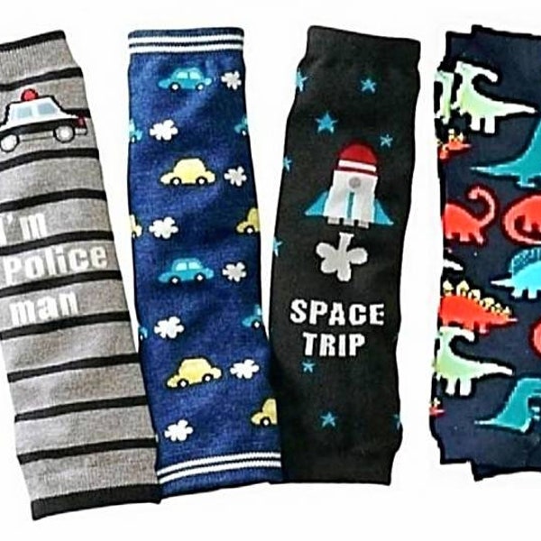 Leg Warmers Toddler Toddler Socks - Im Police Man  / Cars / Space Trip / Dinosaurs - Leg Warmers