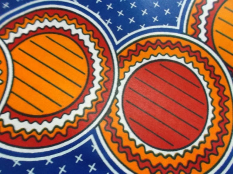 African Fabric Ankara Fabric Wax print fabric African cloth 6 yards 45 in Red Blue wide
