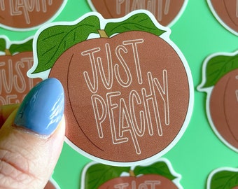 CLEARANCE: Peach Sticker - Waterproof, Glossy Finish