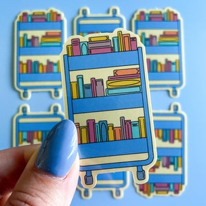 Book Cart Sticker - Waterproof, Glossy Finish