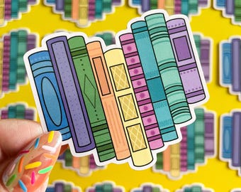 Book Heart Sticker - Waterproof, Glossy Finish