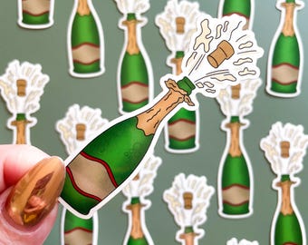 Champagne Sticker - Waterproof, Glossy Finish