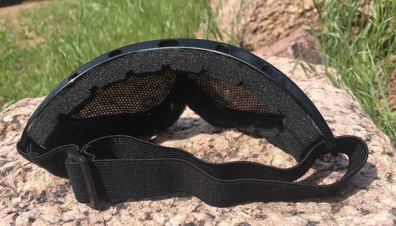 Blue Metal Goggles Burning Man /%100 UV Protected Perforated Lens